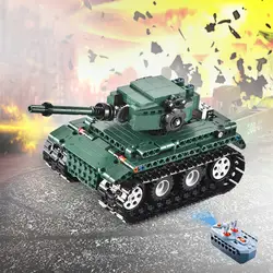 Высокая моделирования RC боевой танк 313 шт. Building Block сборки ребенка обучения игрушка в подарок Электрический дистанционное управление танк