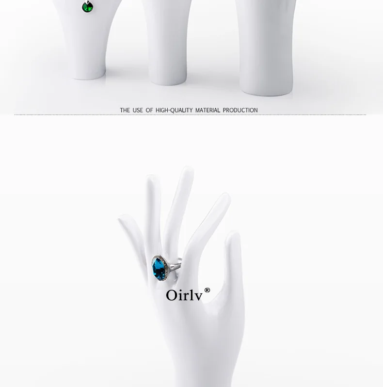 Oirlv White Resin Hand Rack Jewelry Organizer Shape Ring Braclet Necklace Display Holder (11)