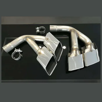 

1 pair of stainless steel exhaust muffler tip for 2017-2018 Audi Q7 modify to SQ7 four square tips black & silver muffler tail