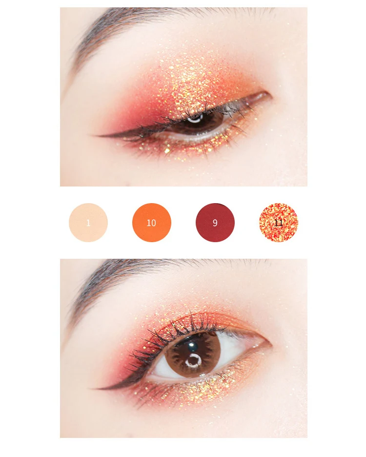 Special design pearl 11 Colors Matte Eyeshadow Palette Glitter Metallic Makeup Natural Brilliant Beauty Eye Shadow Kit