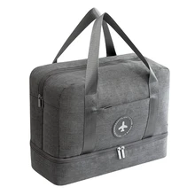 New Cationic Fabric Waterproof Travel Bag Large Capacity Double Layer Beach Bag Portable Duffle Bags Packing Cube Weekend Bags