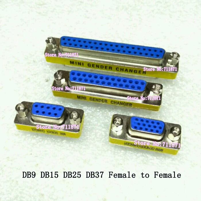 Female to Female DB9 DB15 DB25 DB37 Adapter Connector Female DB37 DB25