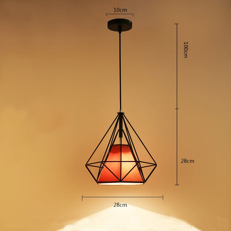 Современный подвесной светильник в клетку, железный минималистичный ретро скандинавский Лофт, пирамида, Подвесная лампа, металлическая Подвесная лампа E27 для помещений DD01