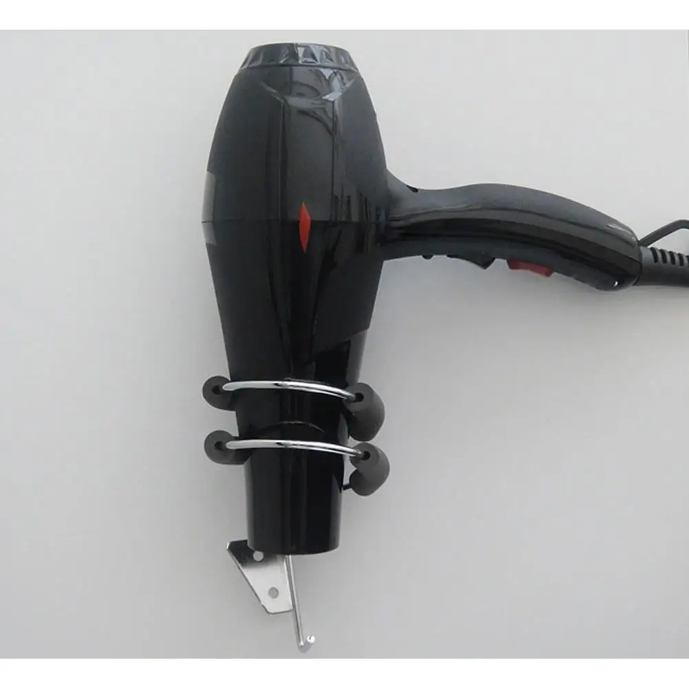

Black & Silver Spiral Blow Dryer Stand Flat Hair Iron Sponge Holder Wall Mont Hang Holder