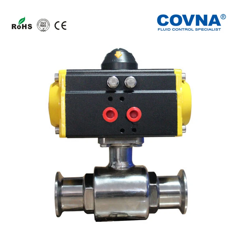 4 дюймов DN100 двойного действия 2 Way Пневматический шаровой кран зажим шаровой клапан Еда Класс