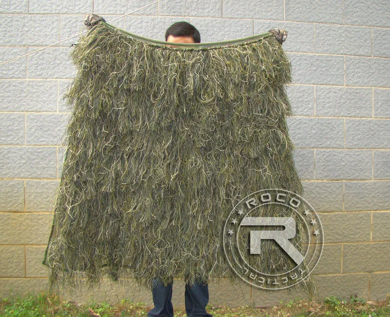 ROCOTACTICAL легкий Ghillie пончо тактический Снайпер Ghillie Топ для страйкбола пейнтбола военный Ghillie пончо костюм Лесной