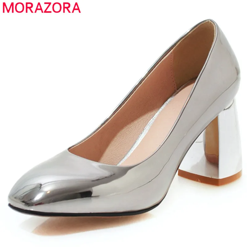 

MORAZORA 2019 hot sale plus size 48 women pumps square toe spring summer shoes square heels dress shoes ladies office shoes