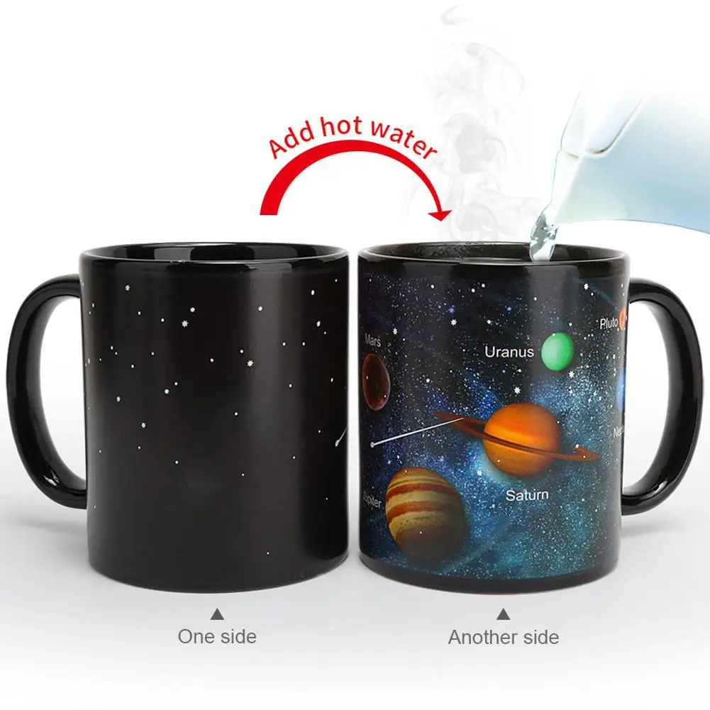 

TPFOCUS 12oz/330ml Cup Porcelain Mug The Solar System Color Changing Mug Milk Coffee Mug for Home Office Tea Cup Mug Cute