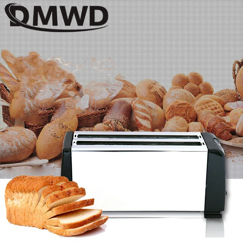 

DMWD Stainless Steel Electric Toaster 2 Slices Automatic Breakfast Baking Machine Heating Bread Sandwich Oven Grill 110V 220V EU