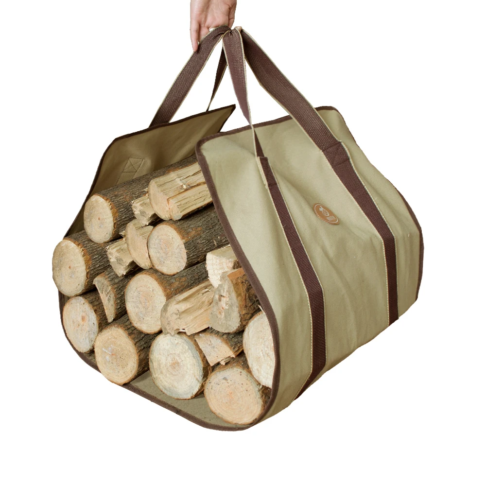 Firewood Log Carrier Heavy Duty Canvas Firewood Log Wood Carrier Bag