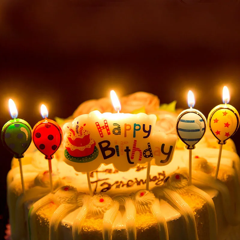 1 комплект креативный детский подарок мультфильм шарик для дня рождения свеча для праздника творческие вечерние наборы; детский душ торт Декор