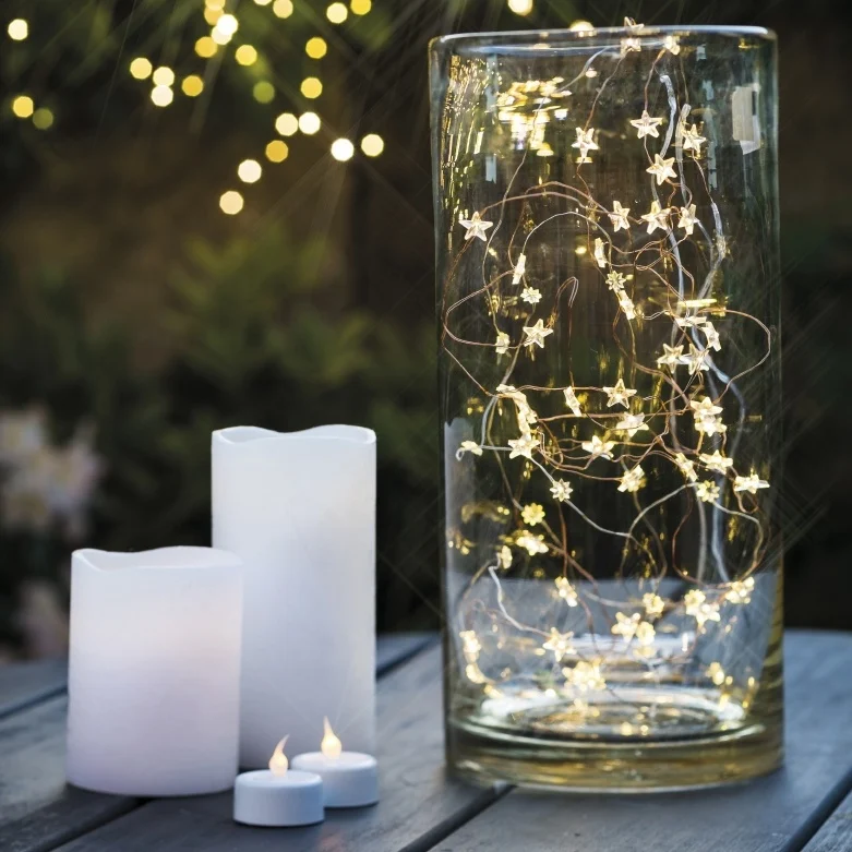 LED 30 Star Fairy Lights Battery Operated on 10ft Long Silver Color Copper Wire String Lights for Outdoor Indoor Xmas Party use LED 30 Star Fairy Lights Battery Operated on 10ft Long Silver Color Copper Wire String Lights for Outdoor Indoor Xmas Party use