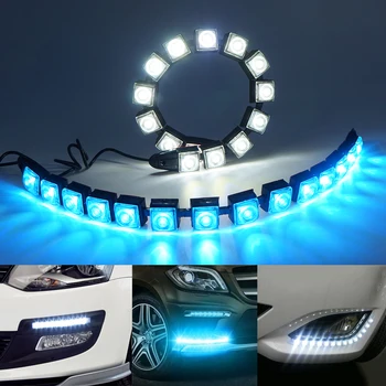 

2pcs/lot Flexible Waterproof Car Daytime Running Light 6-20 LEDs Car COB DRL Fog Light For Honda/Toyota/Hyundai//Kia/Mazda/Bmw