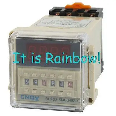 

SPST 8P 0.1S-99H Timer Delay DIN Rail Time Relay DH48S-S w Socket AC220V/DC12V/DC24V 50/60Hz Need message for Voltage