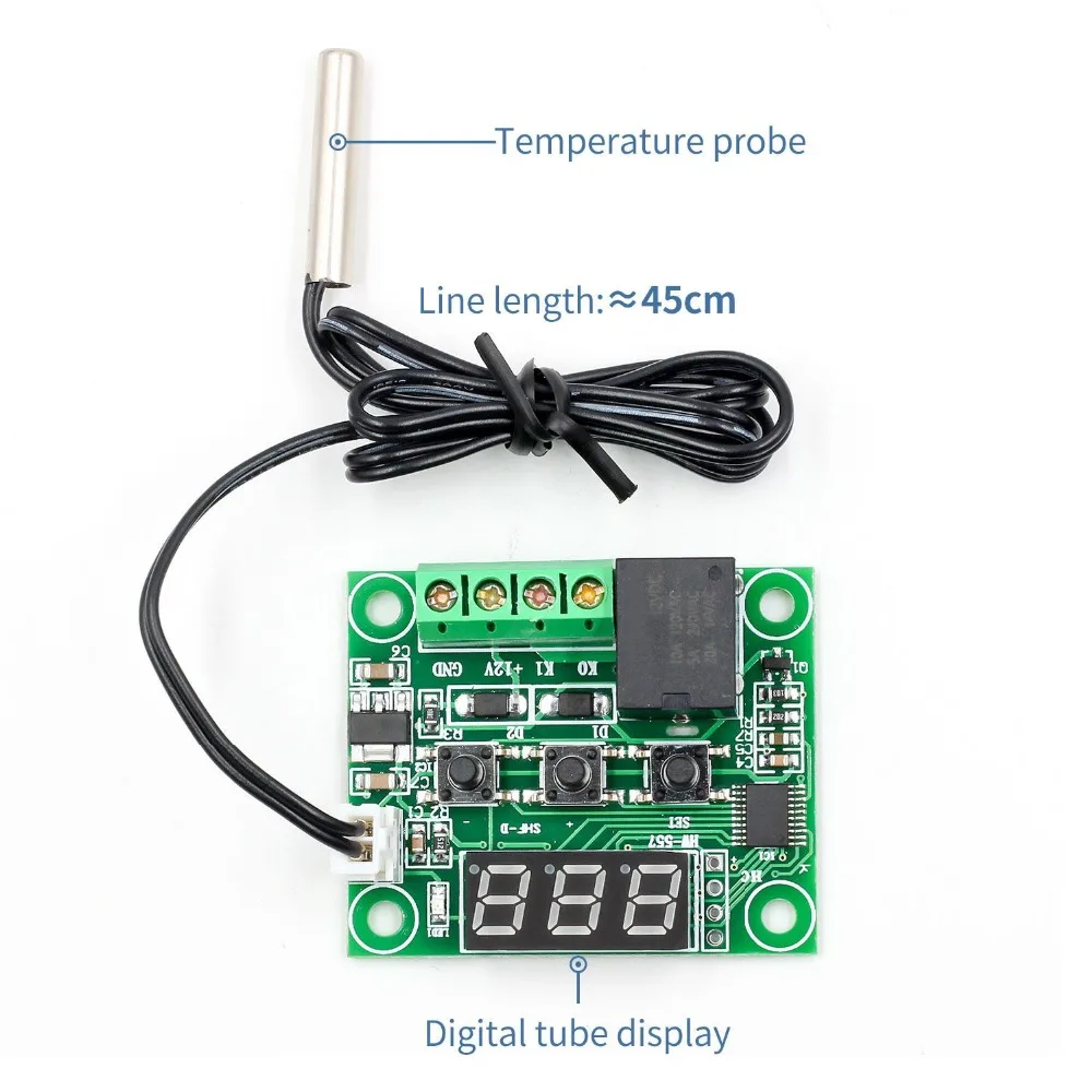 W1209 DC 12 В светодиодный цифровой термостат контроль температуры термометр термо контроль Лер модуль переключателя+ датчик NTC