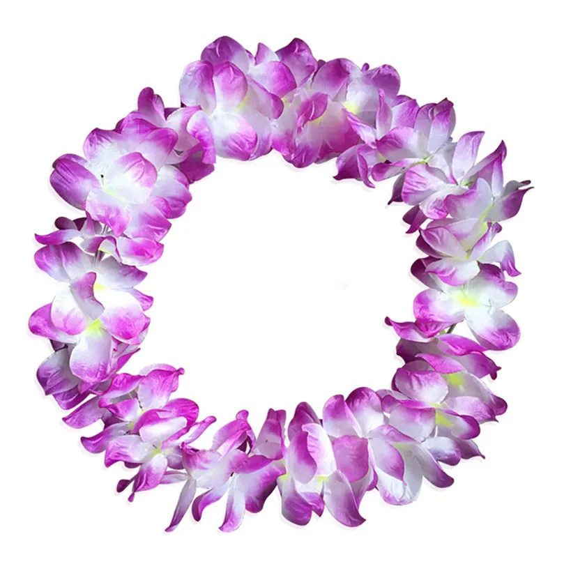 1pc garland Counts Tropical Hawaiian Flower Lei Party Favors Holiday DIY Decorations Fake flower wreath garland #4m08 (9)