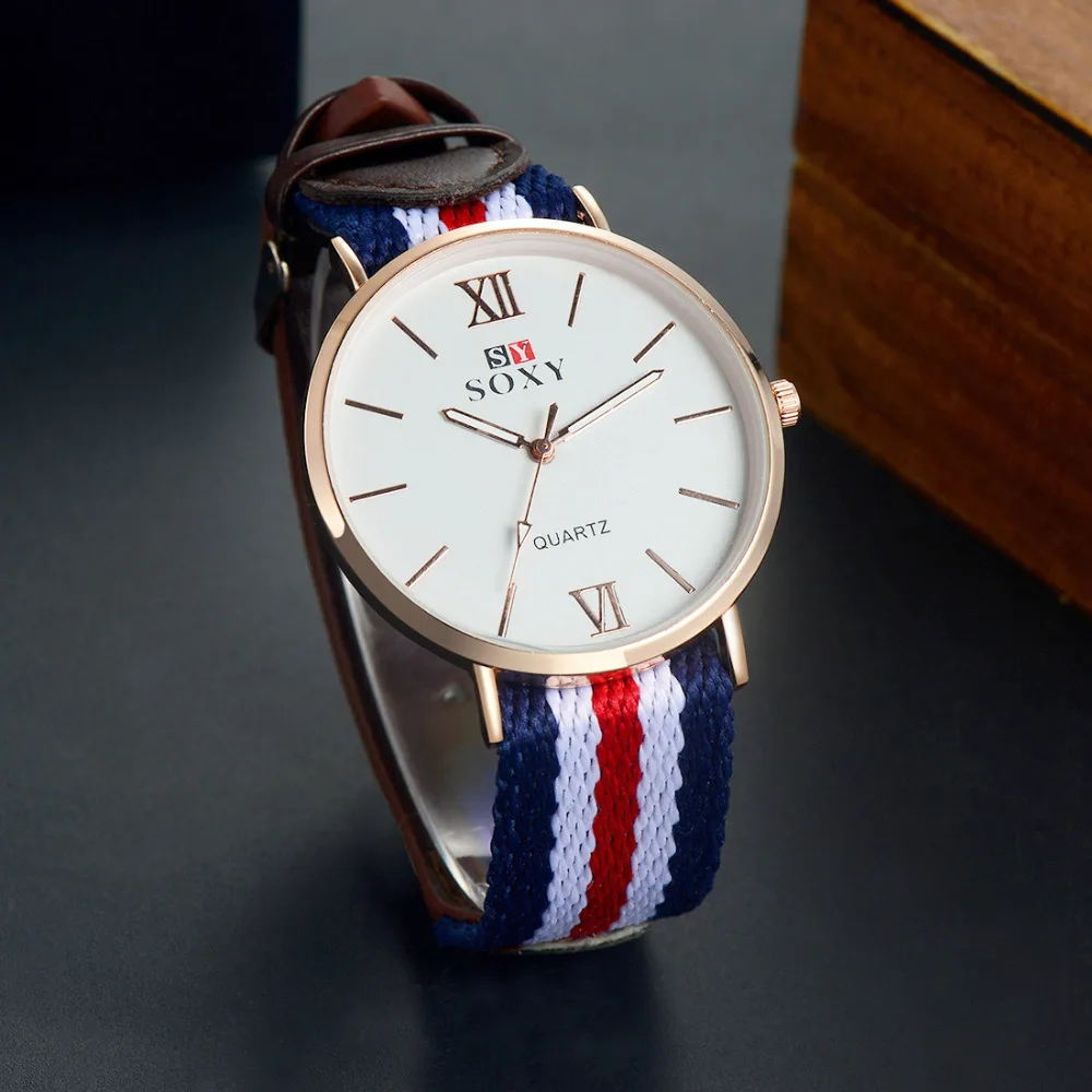Новые женские кварцевые часы brife модные часы из ткани нарядные часы бренд soxy многоцветный флаг Популярные mujer наручные часы relojes