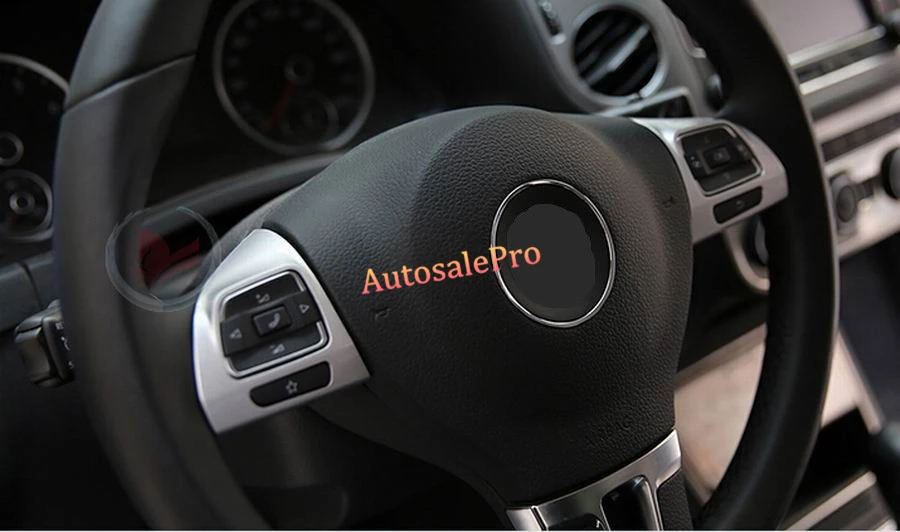 2 шт. хромированная матовая декоративная накладка на руль для Volkswagen VW Tiguan 2009 2015 2010