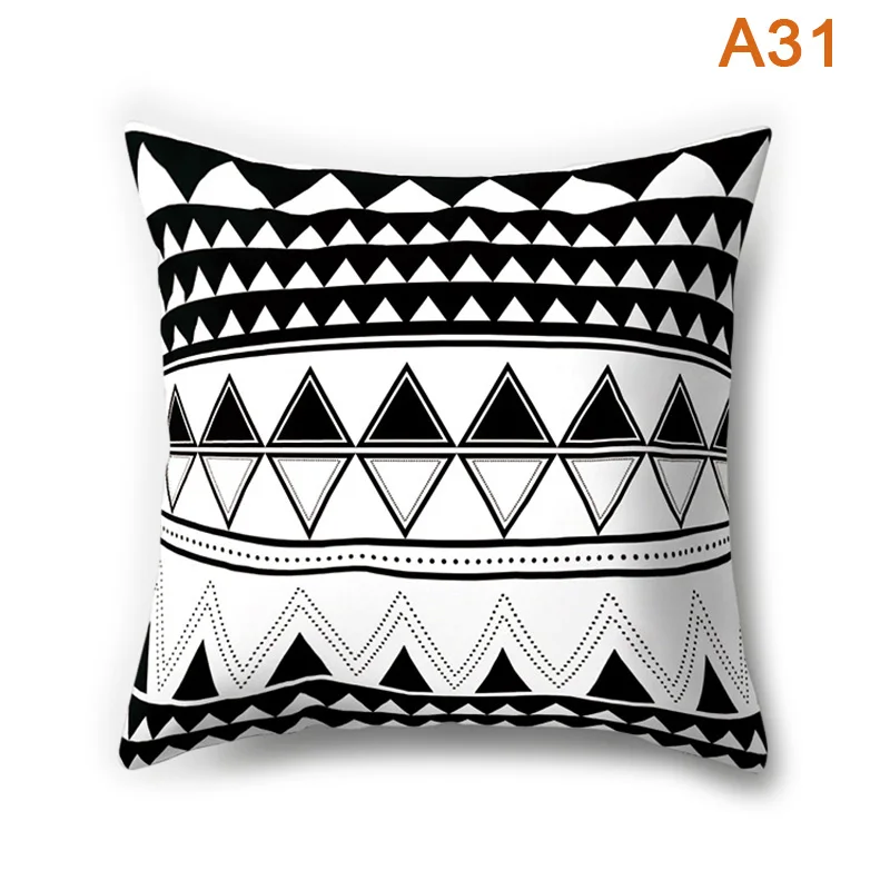 

Economical Black White pillow Case Striped Geometric Pattern ds99