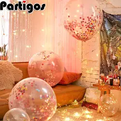 Большой Свадебные Воздушные шары 36 дюймов гигантские конфетти воздушный шар розовое золото шары Серебро Золото Прозрачный баллон шарики