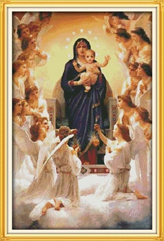 

The Virgin Mary and her son 9 home decor Cross Stitch kits 14ct white 11ct print embroidery DIY handmade needlework wall