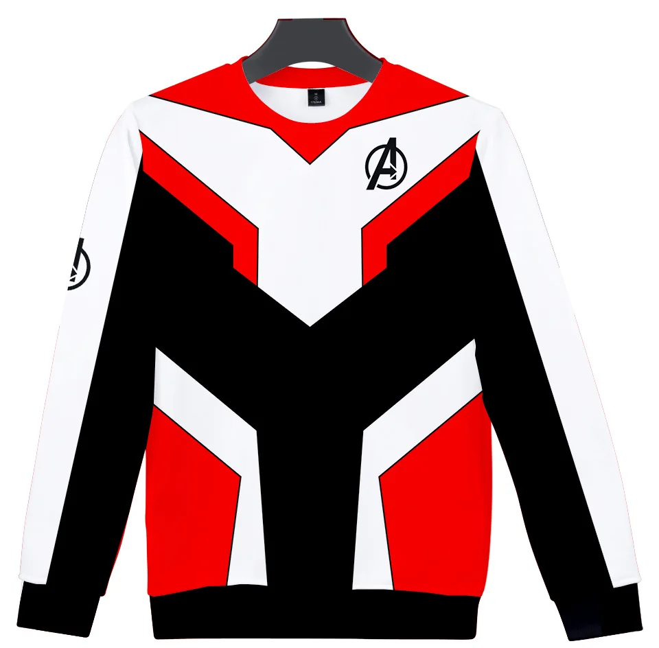 Avengers Endgame Quantum Realm 3D Print Hoodies Sweatshirts Superhero Captain America Cosplay Round Collar Fleece Casual Coat