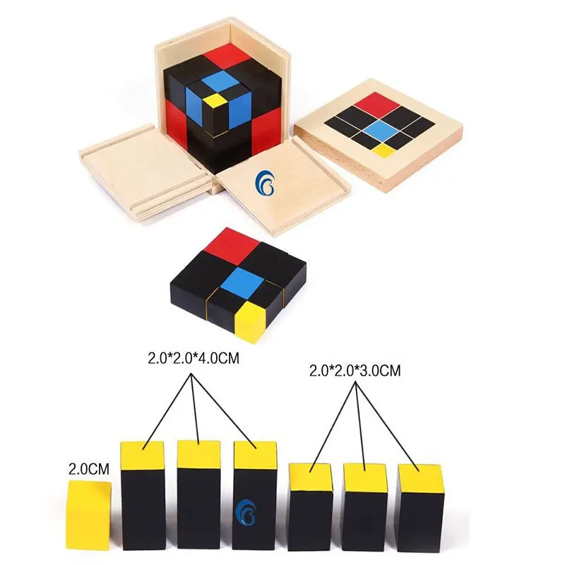 

Professional Montessori Trinomial Cube Free Shipping Montessori Materials Educational Wooden Toy TGMN54H