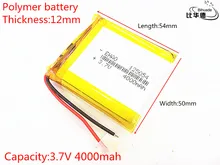 BIHUADE Free Shipping 3 7V 4000mAh 125054 lithium polymer battery MP3 MP4 navigation instruments small toys