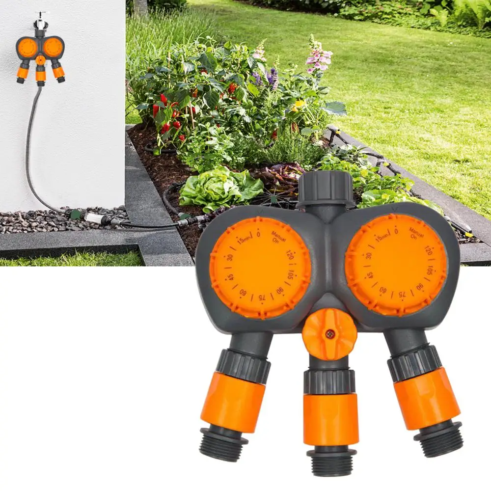 Таймер для воды система орошения таймер полива сада дома 3 порта 2 головки 120 минут