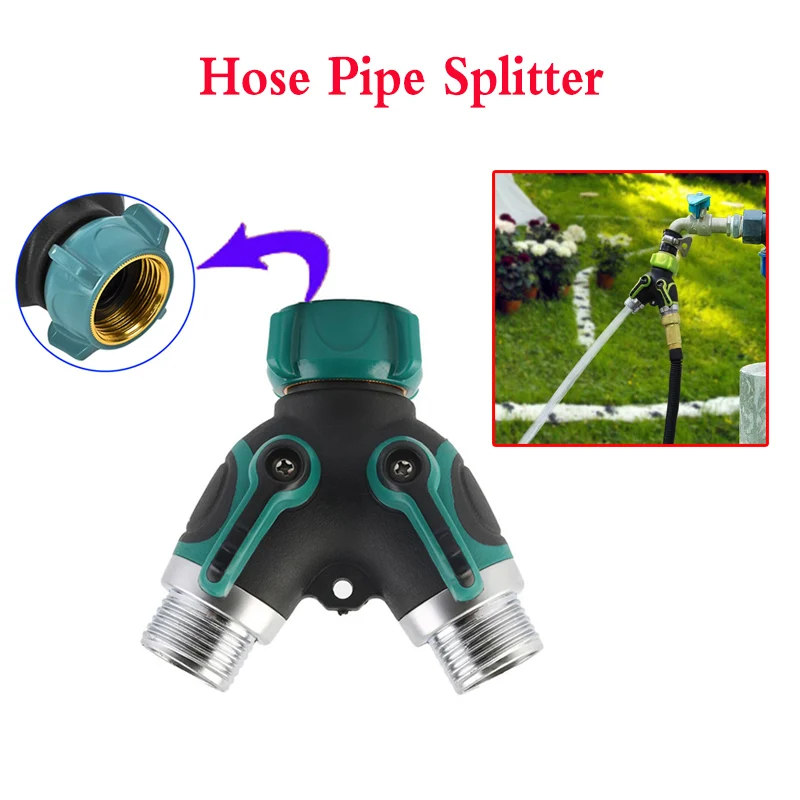 

Hose Pipe Splitter 2 way tap garden tap Irrigation 3/4 inch Thread Straight Y Shape Connectors Garden Irrigation Fittings 1pc