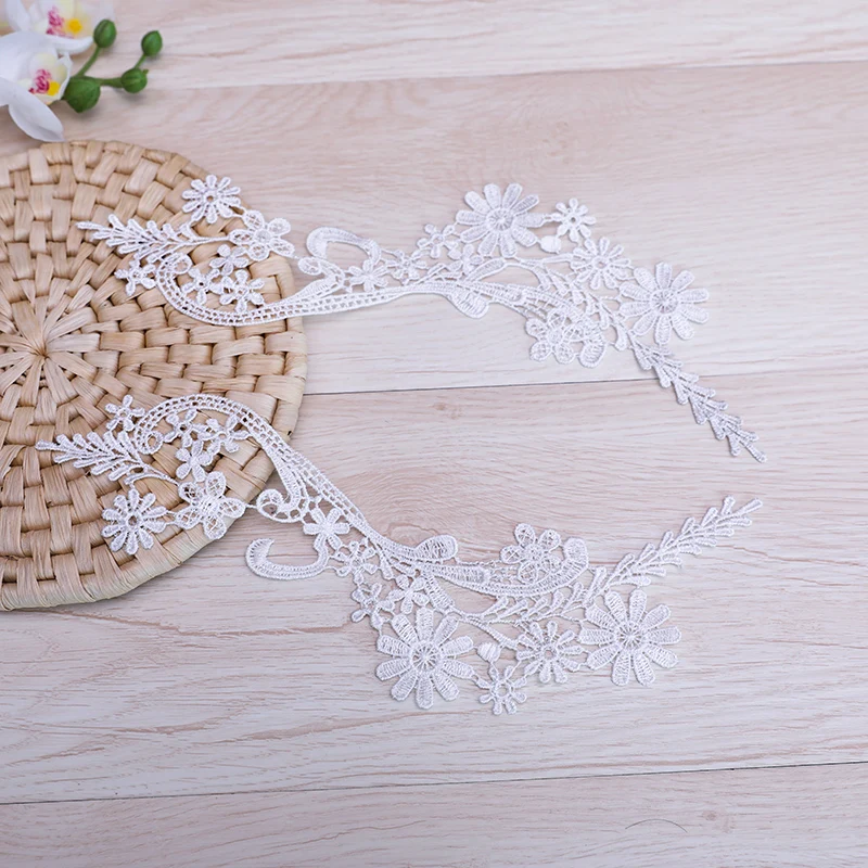 100Pieces White Lace Applique Fabric Wedding Dresses Lace Trim