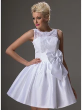 Echt Petite Kurz Prom Kleider Mini Weiß Ärmellose Spitze Taft Junioren Cocktailkleider Mit Straps 2016 CD9609