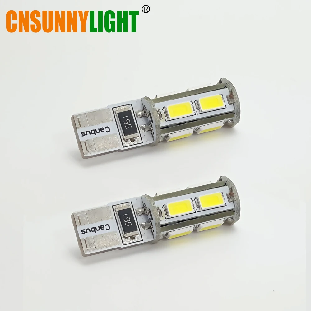 CNSUNNYLIGHT Автомобильный светодиодный T10 W5W 9SMD Canbus лампы для Audi Q5/Bmw/Ford авто интерьер