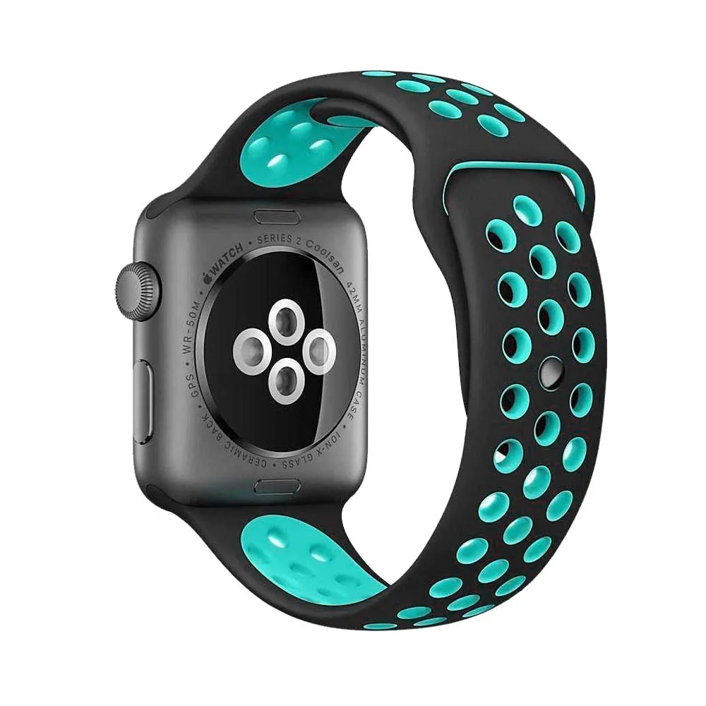 Силиконовый ремешок для Nike apple watch серии 4/3/2/42 мм 1 38 мм Резина запястье браслет адаптер iwatch 40/44 мм apple watch группа