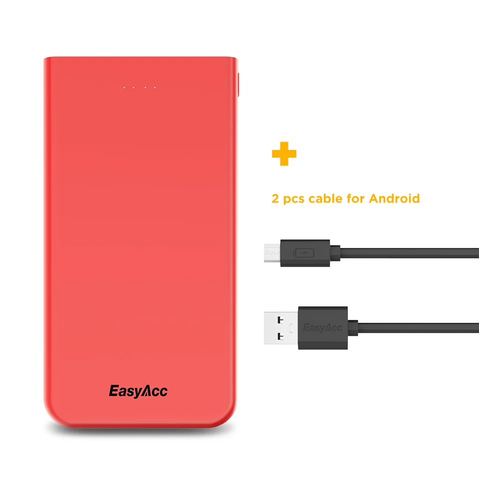 Easyacc 10000 мАч Мощность банка для Xiaomi Mi 5 V/2A USB Порты и разъёмы тонкий Портативный универсальный внешний резервный аккумулятор от Батарея мобильный фаст Зарядное устройство - Цвет: same as picture