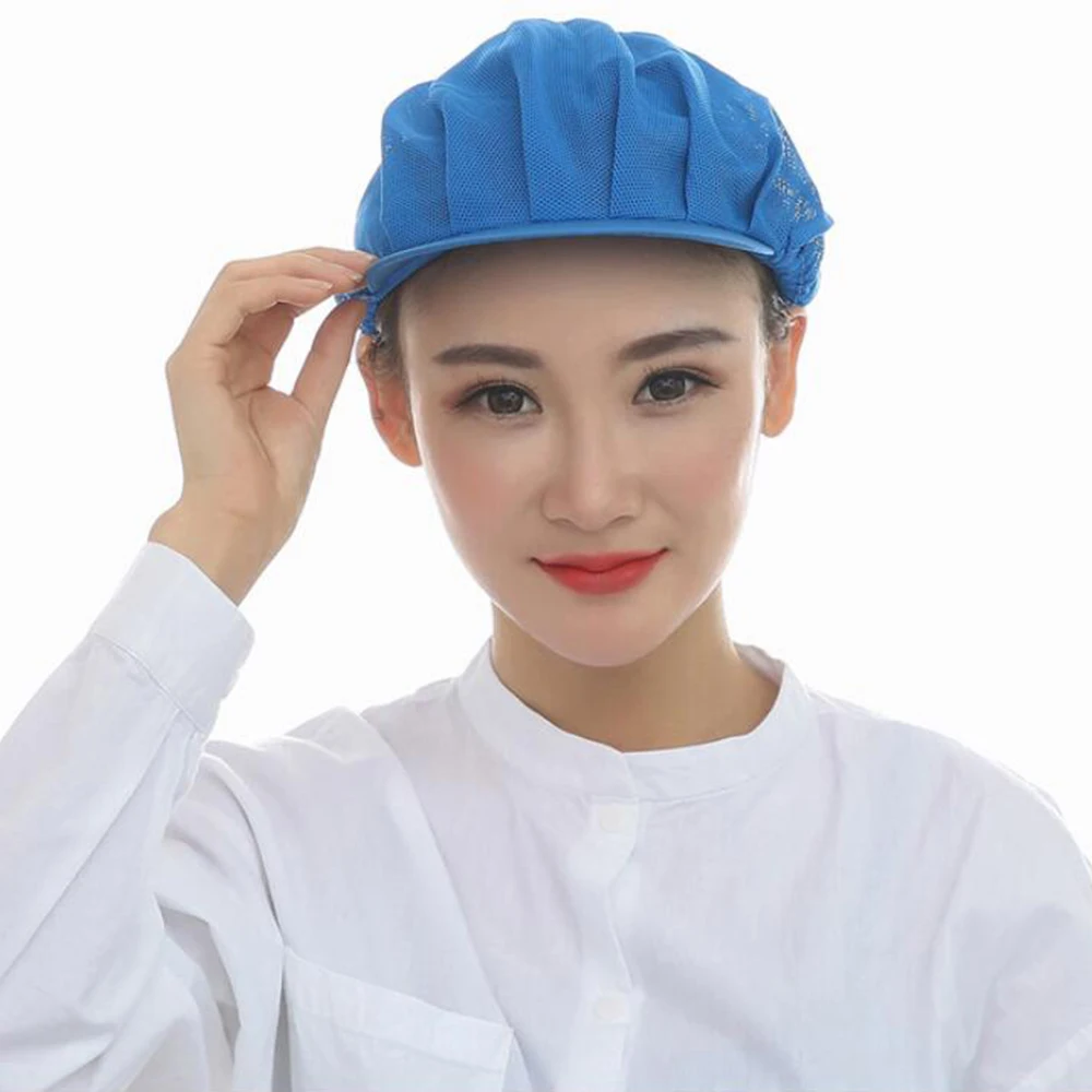Синий Высокая qualityUnisex эластичная застежка сетки кепки s ткань s кухня ресторан отеля пекарня официант шеф-повор дышащая мастерская - Цвет: Синий