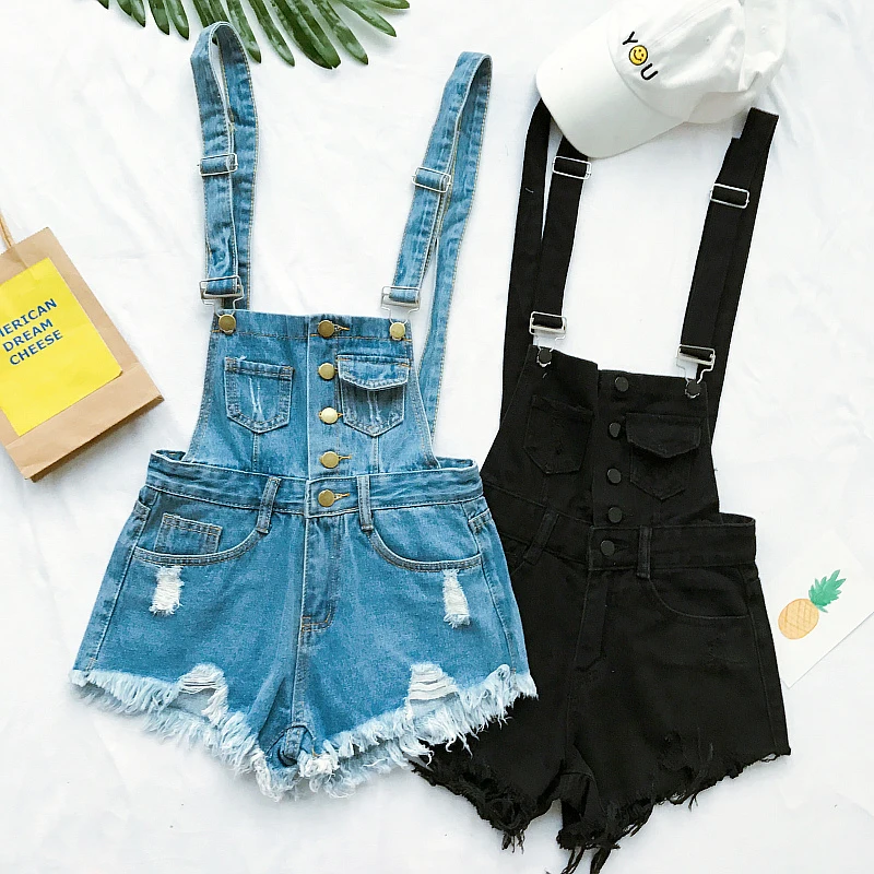 Kaufen 2019 heißer Vogue Frauen Kleidung Denim Playsuits Baumwolle Band Strampler Shorts Lose Beiläufige Overalls Shorts Strampler Weibliche Playsuits