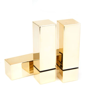 

10/20/50/80pcs Gold Square High Grade Empty Lipstick Tube 12.1mm Lip Balm Container Shell Cosmetic Pipe Packaging free shipping
