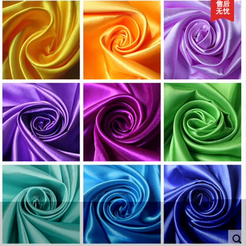 Wholesale Soft Satin Fabric for Sewing Imitate Silk Material Elastic