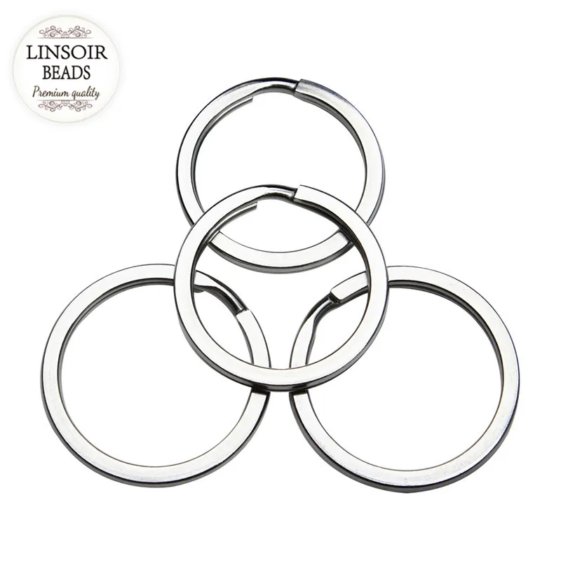 

High Quality 10pcs/lot Stainless Steel Flat KeyRing 28/30mm Silver Tone Round Split Metal Key Rings KeyChain Ring For Key F3631
