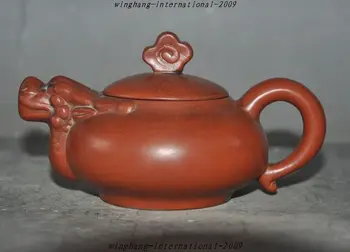 

Christmas Marked Chinese Yixing Zisha Pottery Carved Dragon Head Statue Teapot Tea set Halloween
