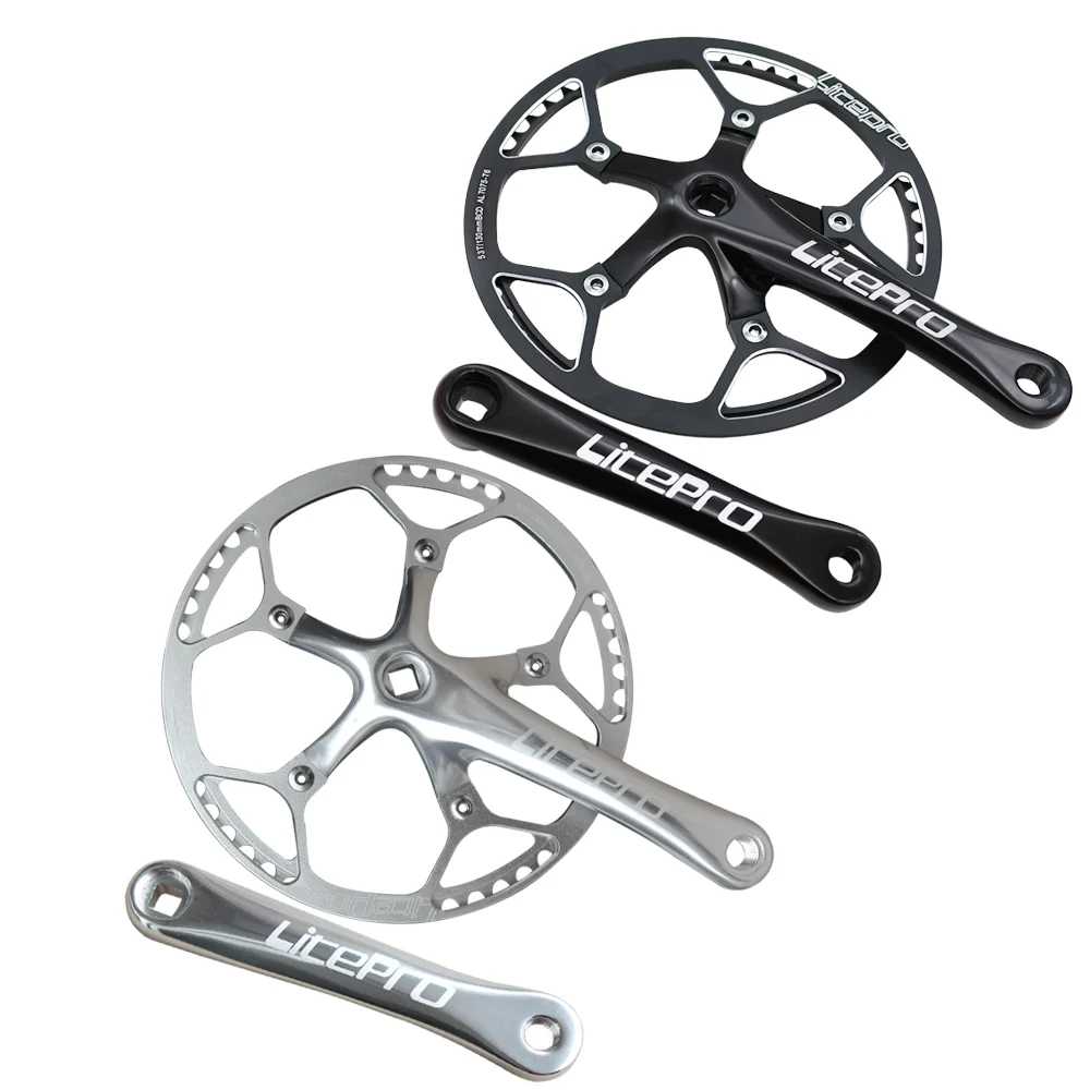 

Litepro Track Bicycle Crankset Chainring 130BCD 41T 45T 47T 53T 56T 58T Single Speed BMX Chainwheel 170mm Folding Bike Crank arm