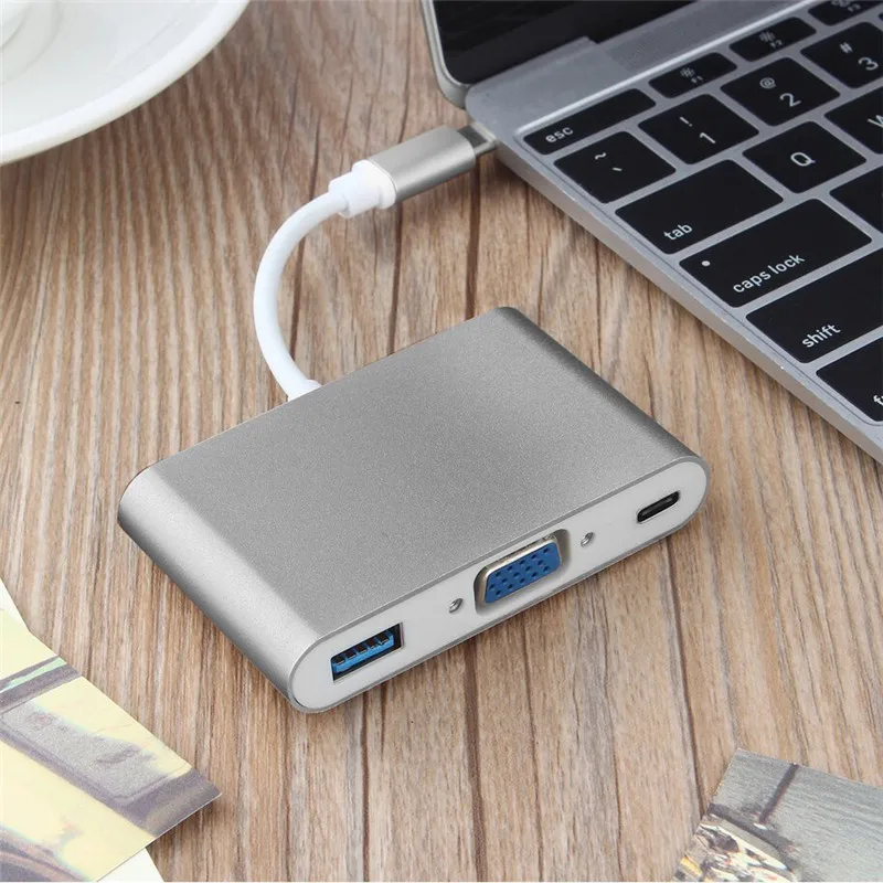 Basix Type C концентратор VGA адаптер USB 3 1 для женщин кабель нового Macbook 12 дюймов Chromebook