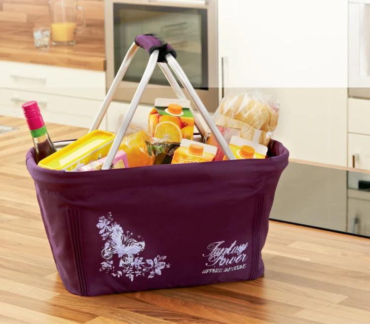Picnic basket folding shopping basket storage basket oxford fabric