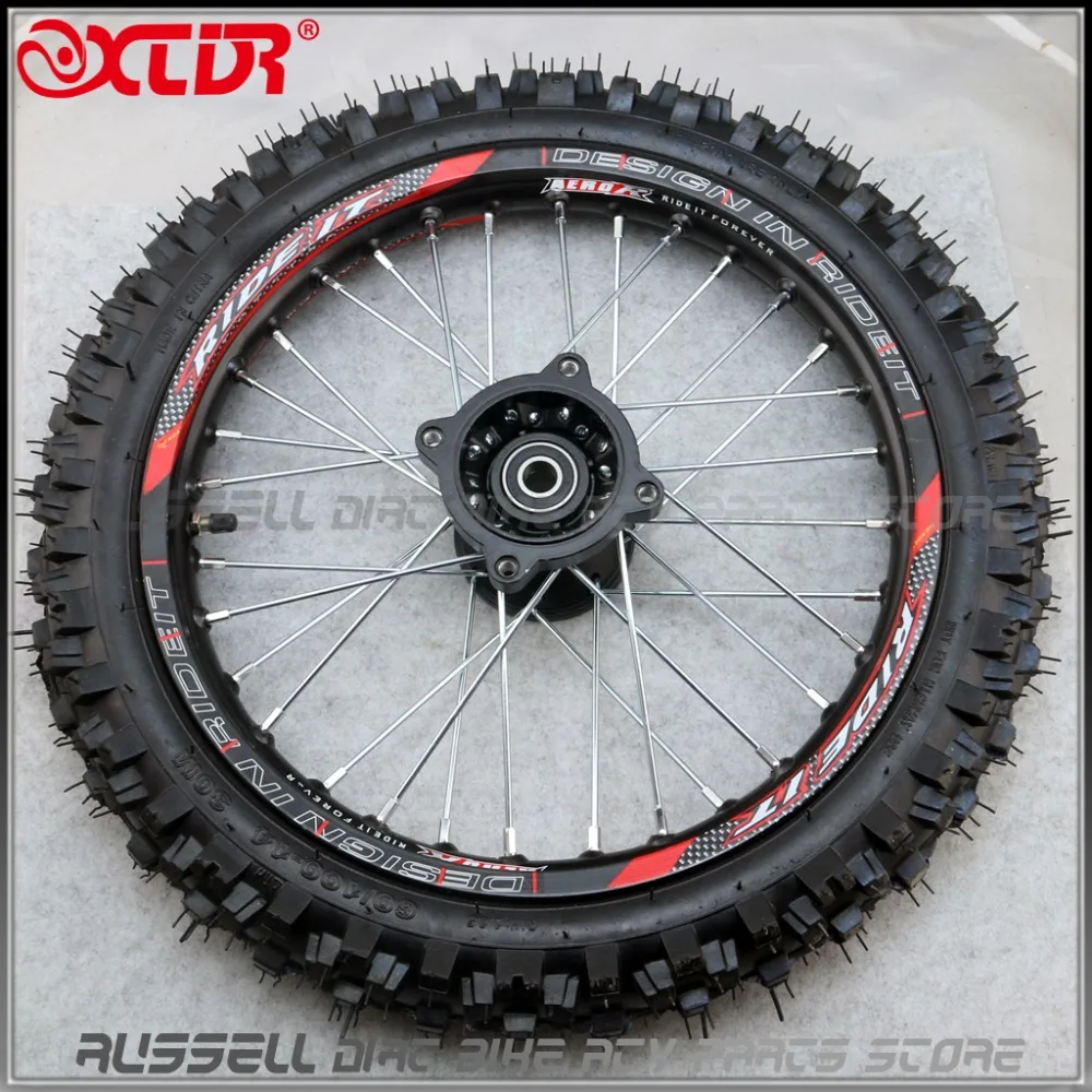 Front 14inch Pit Bike wheels GuangLi 60/100 14 Tyre Black Aluminum
