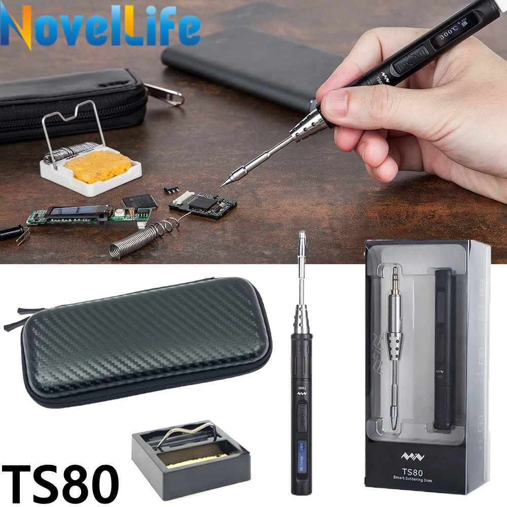 TS80 Mini Electric Soldering Iron Station Portable Organizer Bag Kit