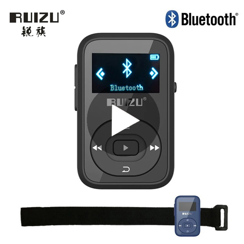 Ruizu Sport Audio Mini Bluetooth Mp3 плеер Музыкальный Аудио Mp 3 с радио цифровой Hi Fi экран Fm Flac Usb
