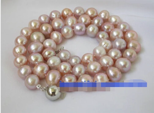 

FREE SHIPPING ***** N1333 NATURAL 24" 11mm ROUND purple Pearl NECKLACE