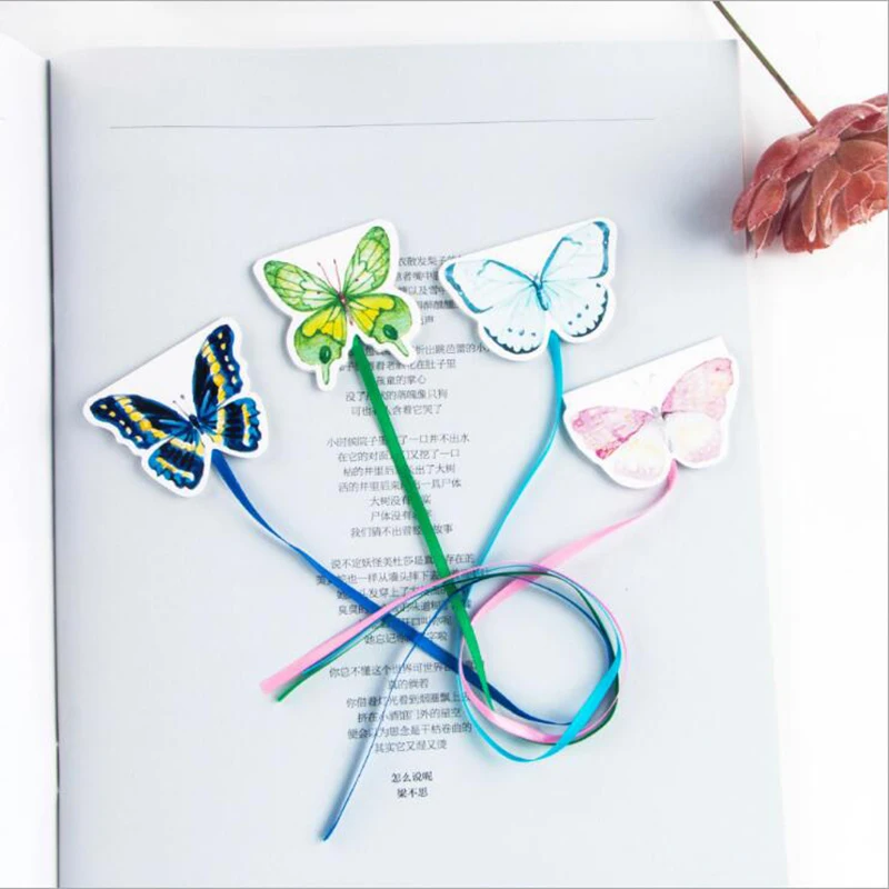 1pc New Erfly Paper Magnet Long Tail Bookmarks Premium Ribbon 1pc New Erfly Paper Magnet Long Tail Bookmarks Premium Ribbon Bookmark Child Cute Gifts Office Stationery Color Random In From