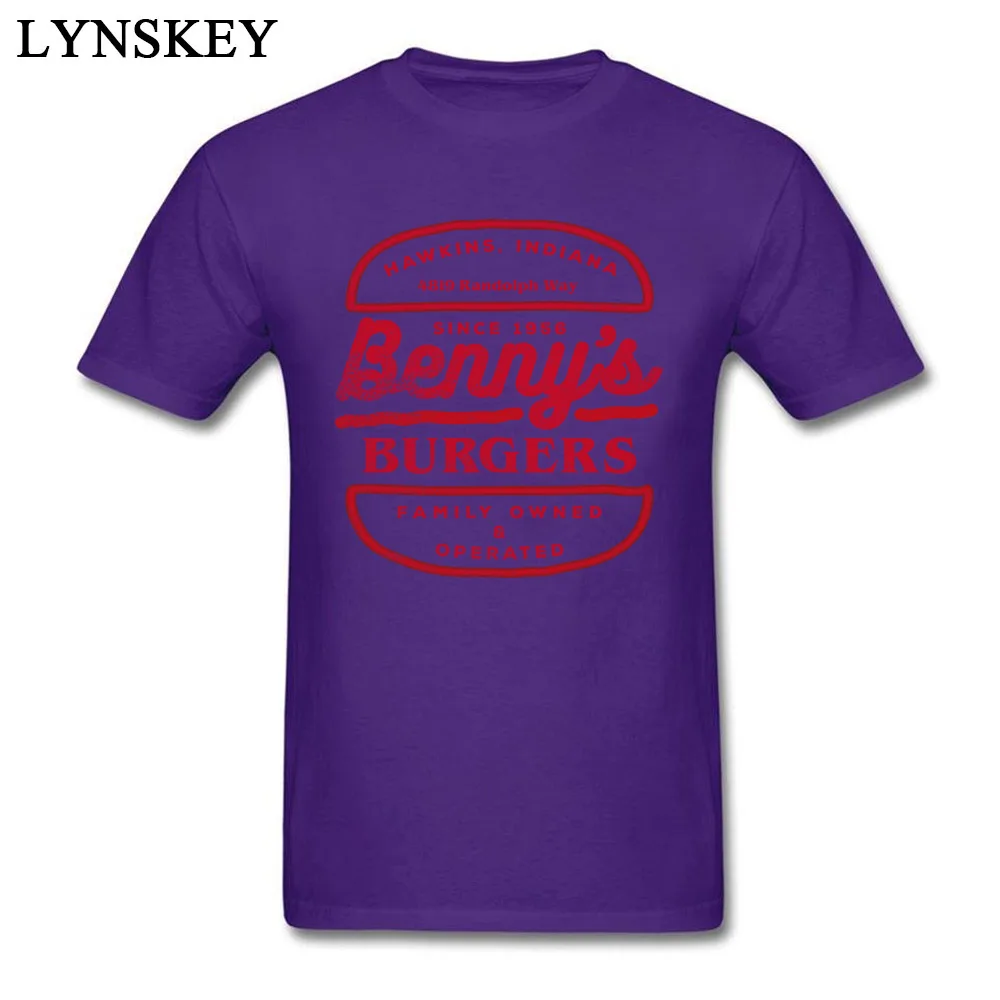 Fashion Printing Tops T Shirt Short Sleeve for Men 100% Cotton Summer/Fall Round Collar T Shirt Custom Tee-Shirt Bennys Burgers Bennys Burgers purple